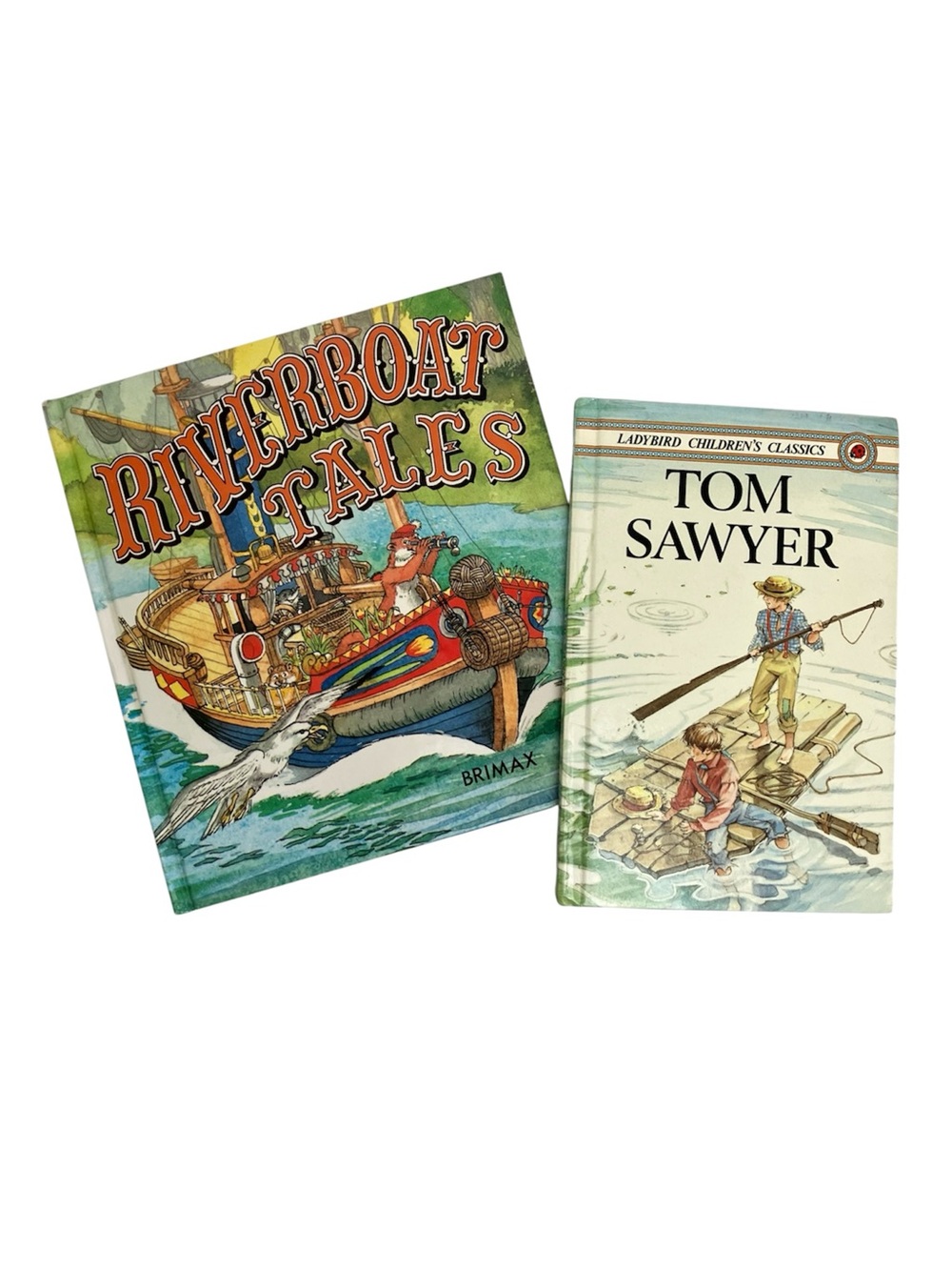 Vintage Children's Books Tom Sawyer Mark Twain Riverboat Tales 80s Book